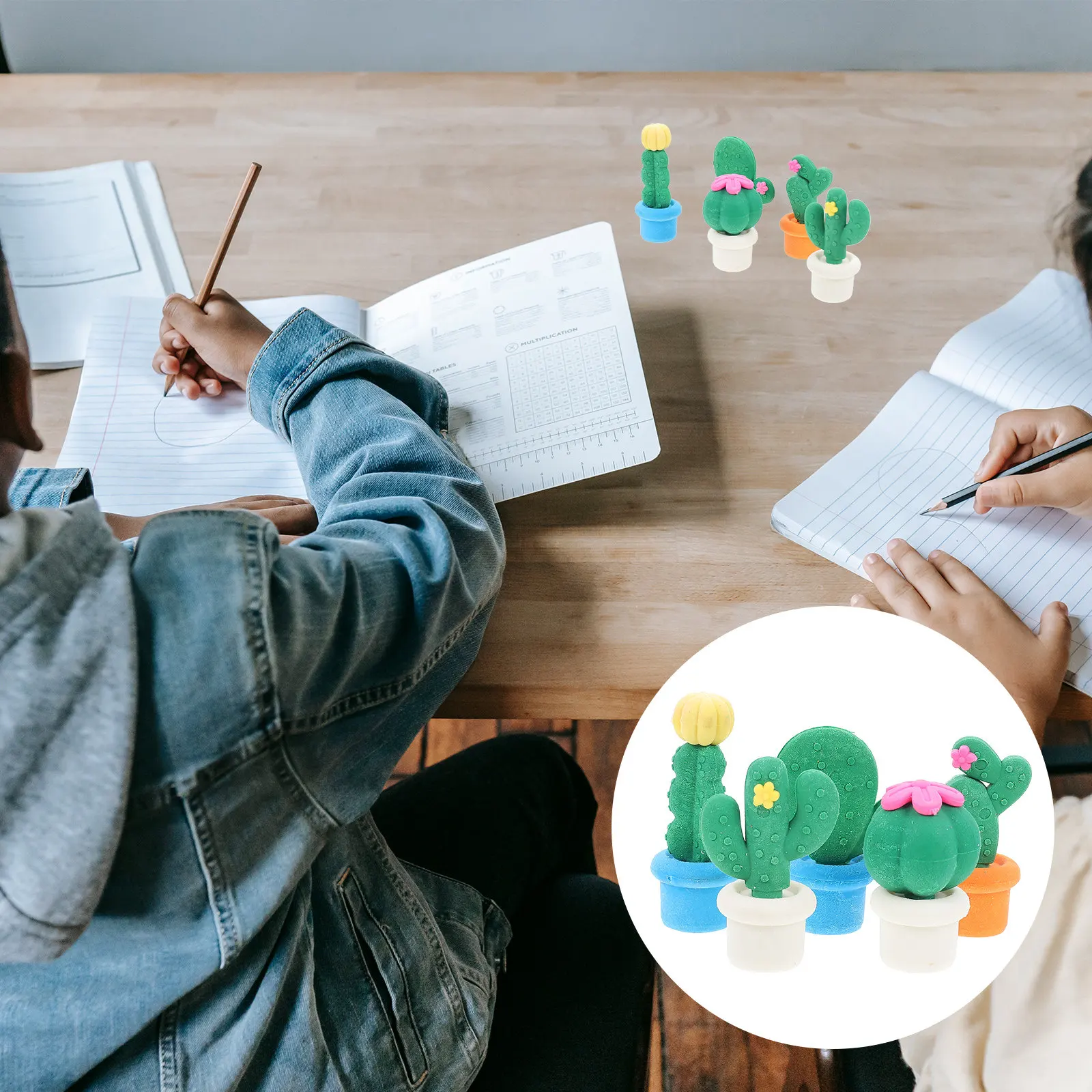 

15 шт. креативных ластиков в форме кактуса, резиновые ластики для школьников, оригинальные канцелярские принадлежности, ластики для студентов