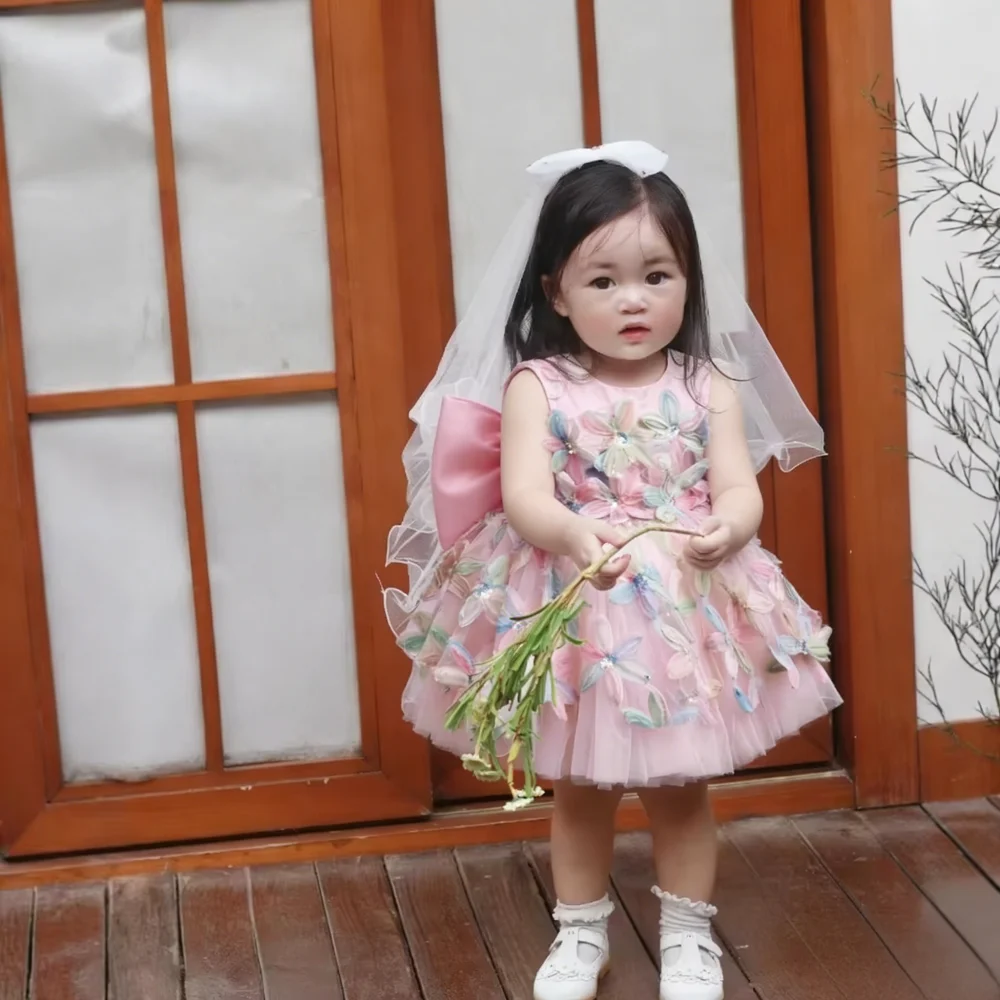 

2026First Birthday Princess Dresses Wed DressChildren Piano Recital Pageant Outfit New Summer Vestido Gown Kids Performance