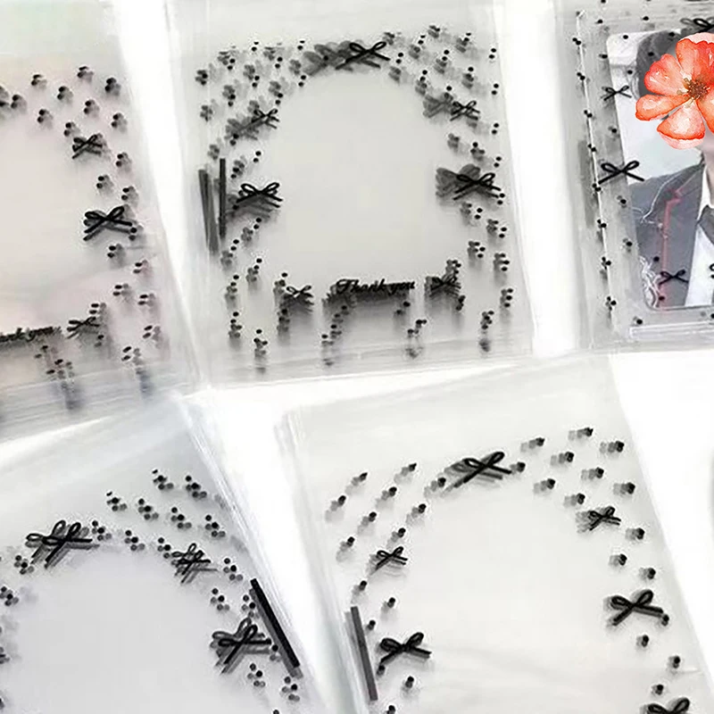 50pcs/pack Clear Photocard Sleeves Self-adhesive Card Cover Idol Photo Packaging Bag Self Sealing Bag Gift Card Protector