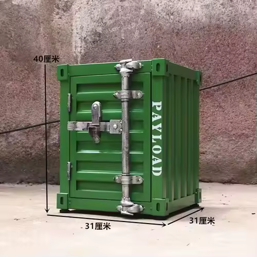 Industrial Container Nightstand - Vintage Storage Cabinet, Rustic Bedside Table, Distressed Metal & Dresser, Unique Home Decor - Image 10