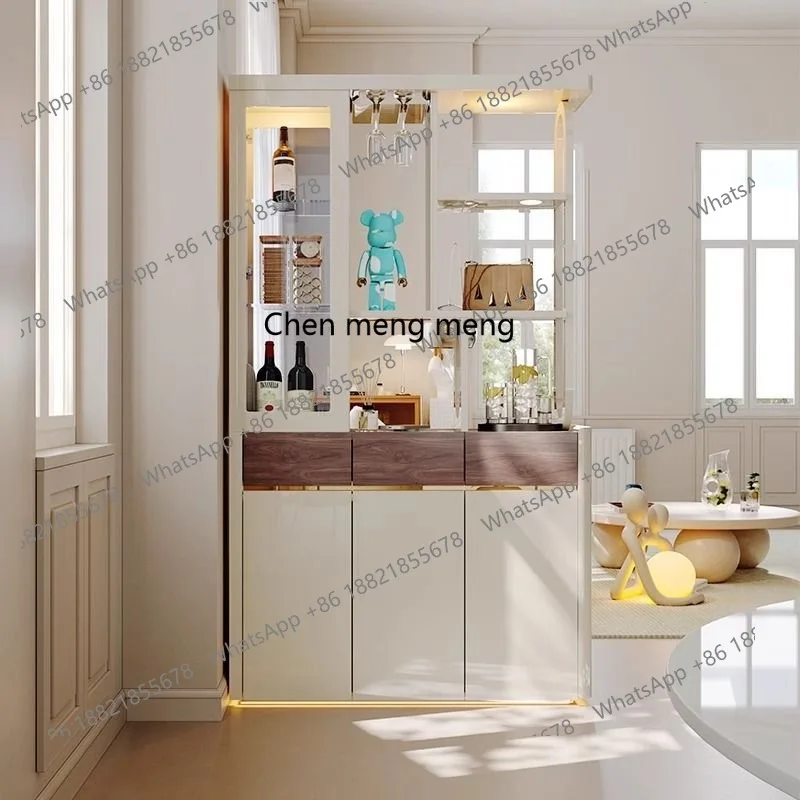 

Light luxury living room, entrance cabinet, double-sided storage wine cabinet, foyer decorative cabinet, enter the door