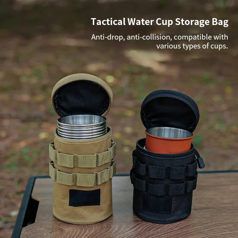 Outdoor Camping Water Cup Storage Bag Tactical Multi-Functional Storage Bag 600D Oxford Cloth Portable Water Cup Protection Bag