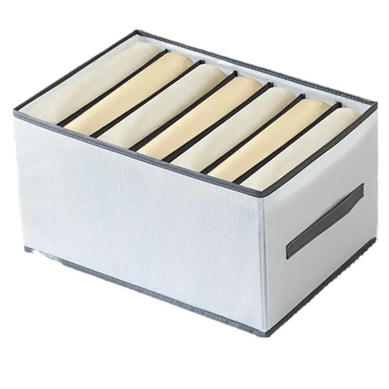 

Foldable Fabric Drawer Organizers With Handles Multi-Compartment Storage Box For Clothes Pants Bedding Closet