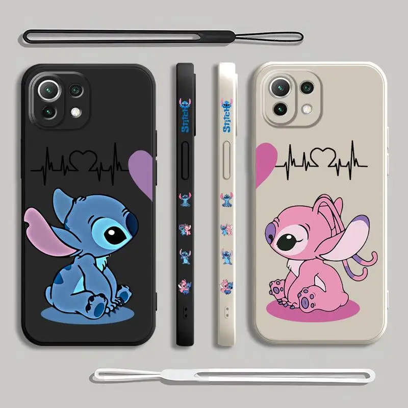 Disney Stitch Cartoon Phone Case for OPPO Realme 6 8 8i 9i 10 11 Pro 7i 8S 9 ProPlus 5G 7 11 10 4G Square Liquid Cover