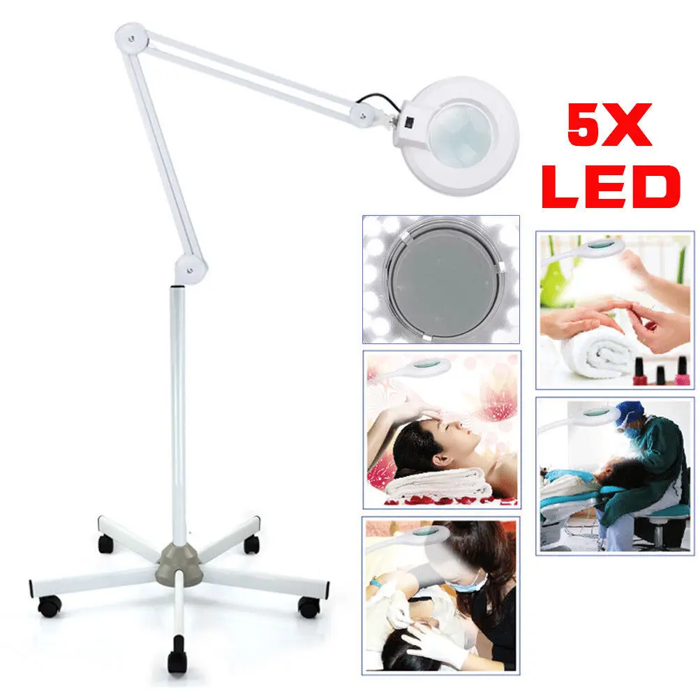 5X LED Magnifying Lamp Floor Standing Magnifier Cosmetic Light For Salon Beauty