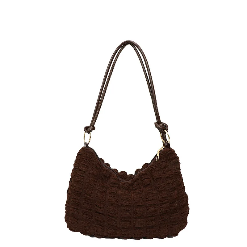 

Y2K Bubble Texture Underarm Bag Women's Fashion Pleated Shoulder Bag Ins Style Multicolor Hobo Bag for Daily Streetwear