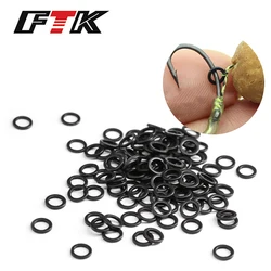 FTK-Anillo de pesca liso de acero inoxidable, aparejos de pesca de alta resistencia, conector giratorio, anzuelos de agua salada, anillos sólidos, 100 Uds.