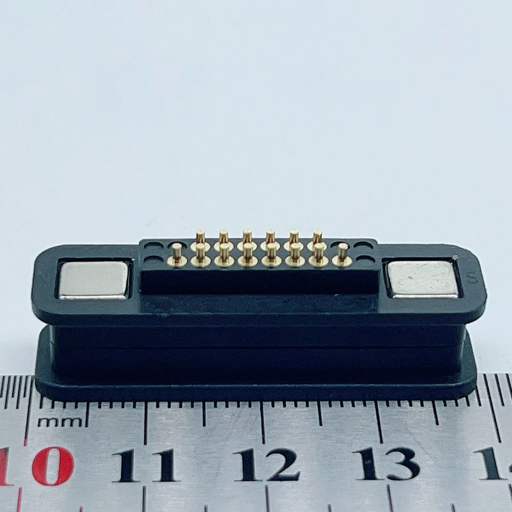 1 Paar 6P 7P 8P 9P 10P 11P 12P 13P 14P 16P 20P Magnetischer Pogo-Pin-Steckverbinder, versenkter, quadratischer, federbelasteter Stromkontakt, Sockel – Detail 12