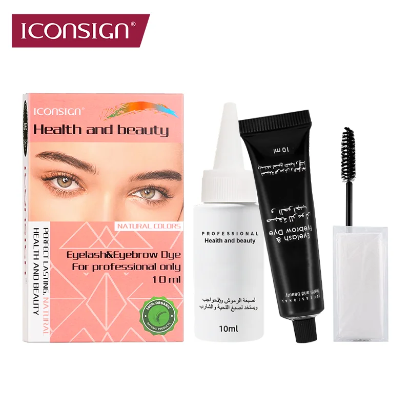 ICONSIGN Eye Lash Brow Dye Tint Kit Waterproof 15 Mins Fast Dye Brow Mascara Keep Colored Lasting for 2-3 Months Eye Makeup Tool