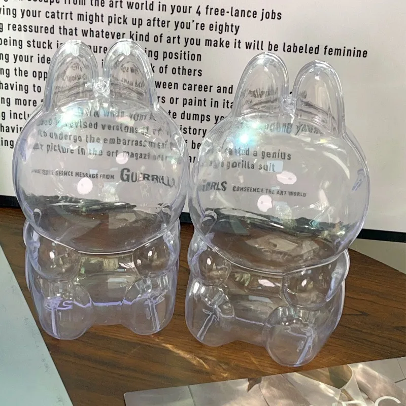 1-5 قطعة غطاء واقٍ مزخرف لهاتف آيفون لـ LABUBU The Monsters لديها مقعد واضح غطاء حماية صندوق عرض مقاوم للغبار لدمية حفلة الجلوس من الجيل الثاني