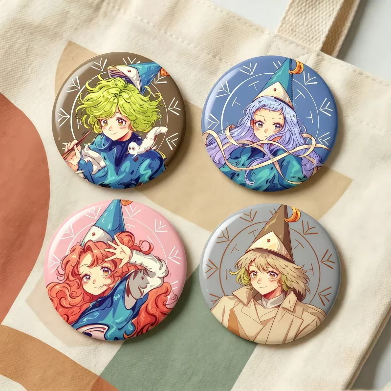 Witch Hat Atelier 2.25 Inch Pin Buttons Coco Tetia Custas Anime Cosplay BackpackBagDecor Fans Collectible Gift Cartoon Art Badge