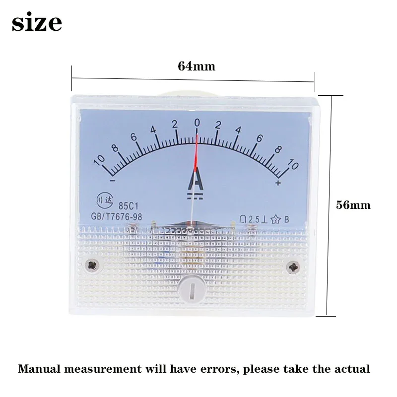 85C1-A DC /75mv Amperemeter Gauge Analog Panel AMP Current Meter10A -0 - 10A Ammeter 1A 3A 5A 10A 20A 30A 50A 100A 200A 500A