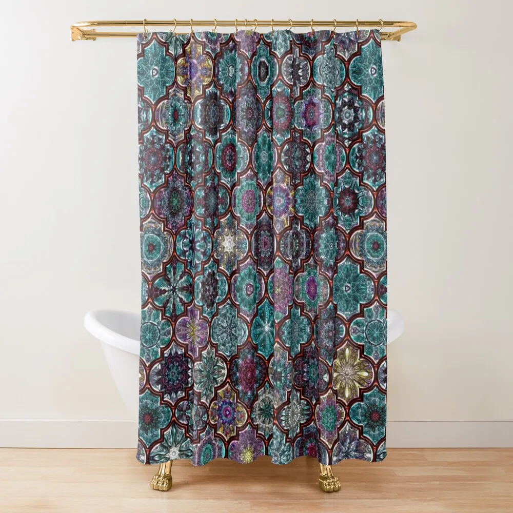 

Moroccan Tile Pattern tile Shower Curtain Anime Bathroom Modern Showers For Bathroom Bathroom Accessories Curtain