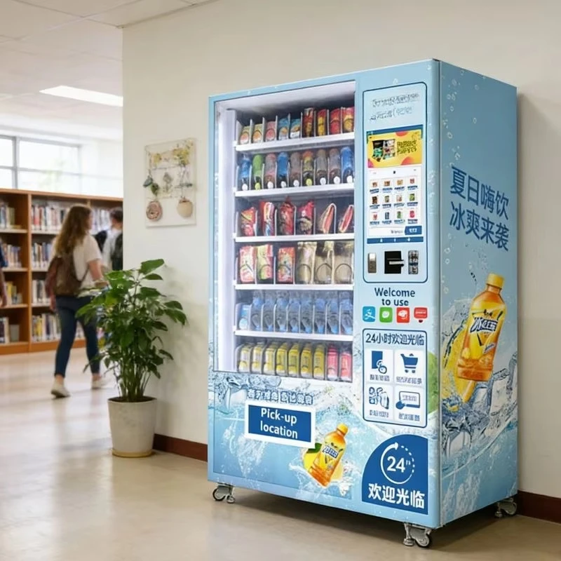 Hour Unmanned Vending Machine Self Service Snack Cabinet Door Shelf CNC Machining Sweep Code Door Opening Customized