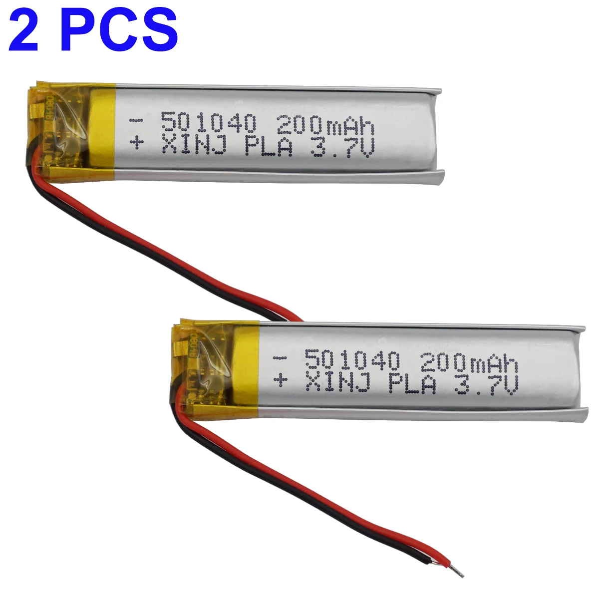 2Pcs 3.7V 200mAh 0.74Wh Replacement Rechargeable Li Lipo Battery 501040 For GPS Pen Bluetooth Speaker Sat Nav Driving Recorder