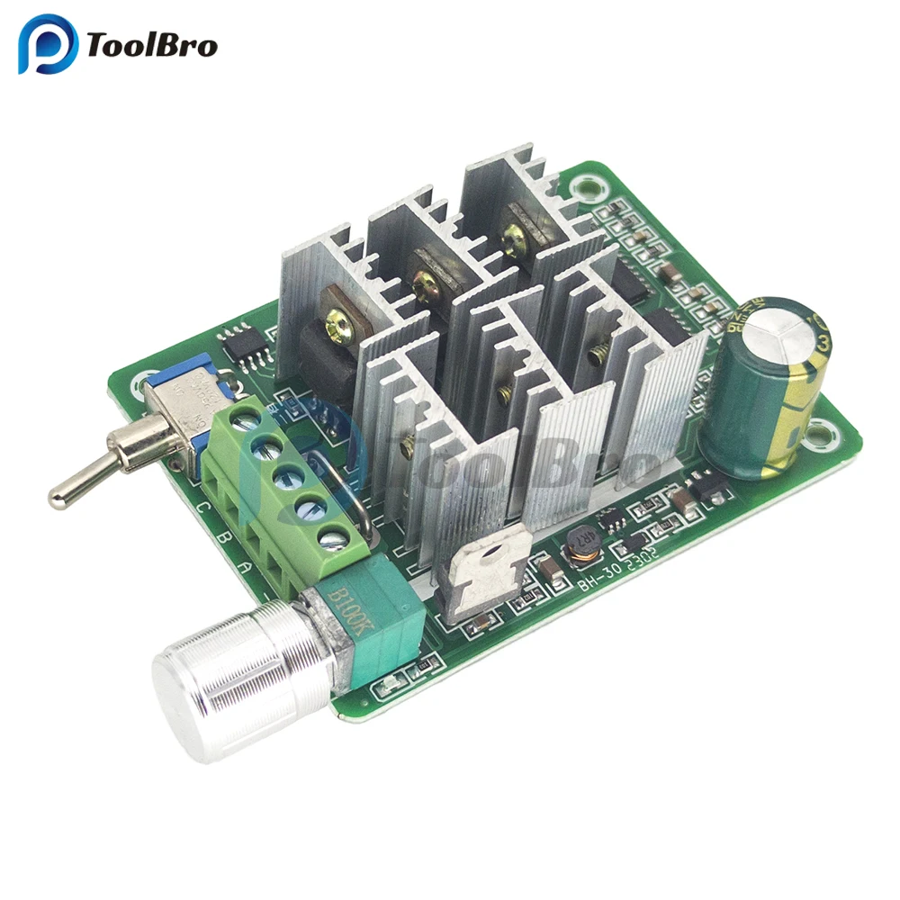 

DC 5-36V 15A BLDC 3-Phase Sensorless Brushless Motor Speed Controller Explosive Fan Drive 12V 24V with Potentiometer Switch