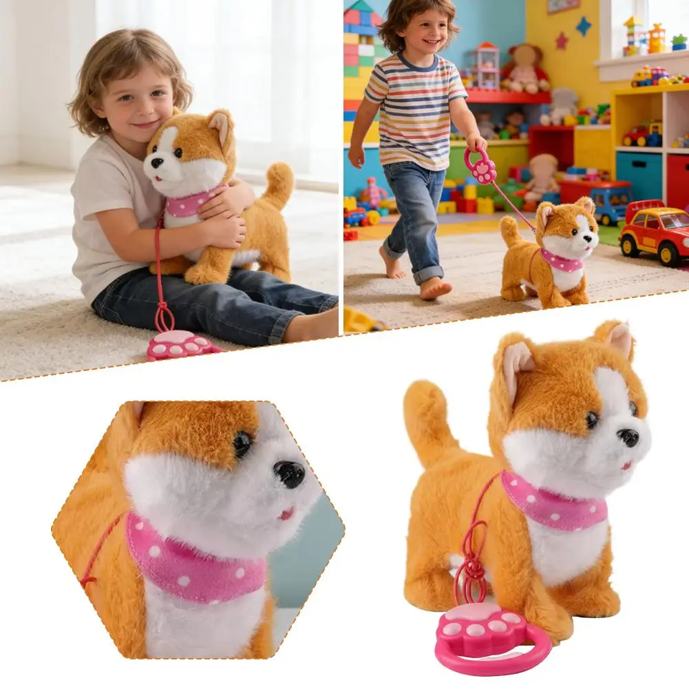 

Милая собака, интеллектуальный репитер, игрушка, веревка, прогулочная собака, игрушка для девочек и мальчиков, подарок на день рождения, прилипающий язык, пение, детская электрическая игрушка