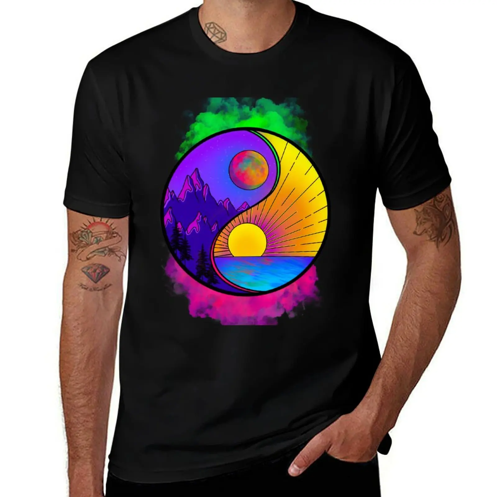 

Yin & Yang Spiritual Design- Smoke Version T-Shirt Plus Size Lightweight Top