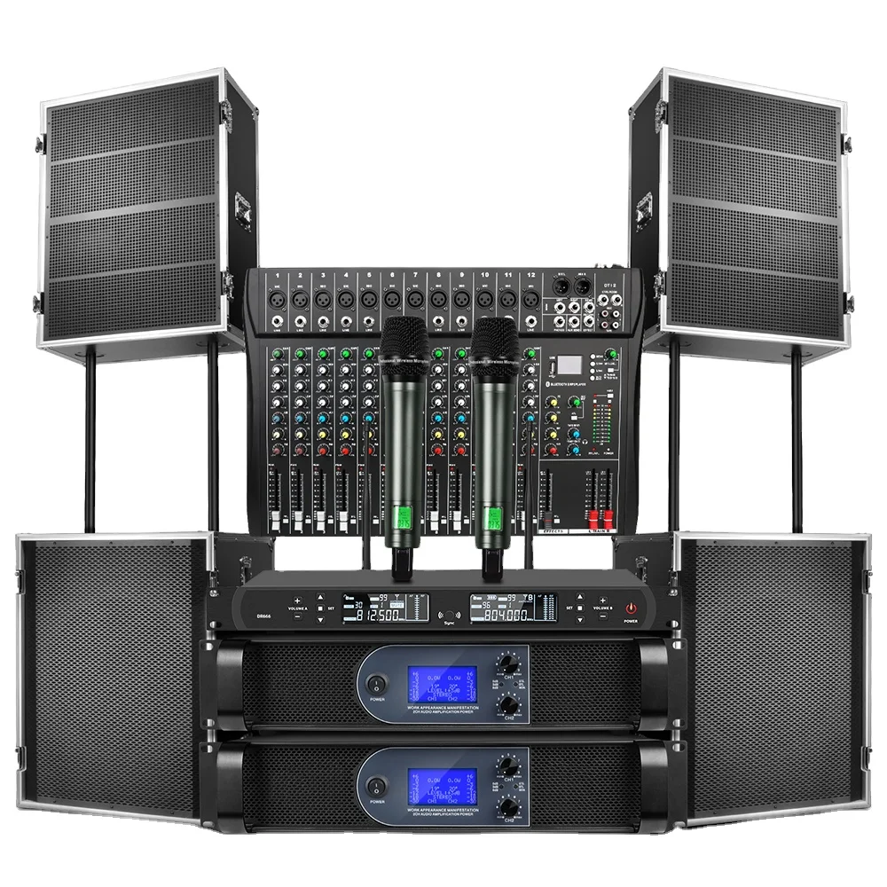 Biner LS15 Dual 15 Inch 2 Channels Sound System Speaker With Professional Audio for Stage Performance