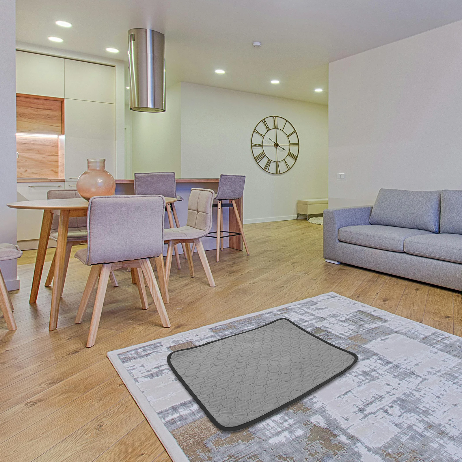 Washable Reusable Dog Training Pad Pet Pee Mat for Small Dogs Grey Cloth High Absorbency Soft Washable Puppy Training Supply Pet