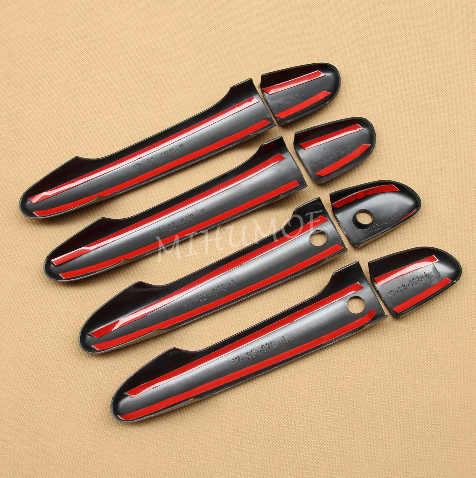 لمازدا 2 3 6 CX-3 CX-5 CX-9 CX3 CX5 CX9 2018-2025 8 قطعة البلاستيك الأسود بدون مفتاح مقبض الباب حامي غطاء