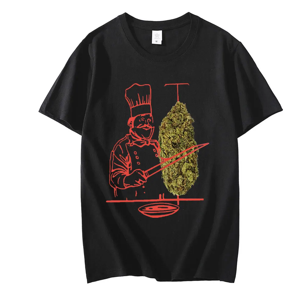 Funny Doner Kebab Weed Graphic Men T-Shirt Pure Cotton Short Sleeve T-shirts Summer Tee Shirt Oversize Harajuku Streetwear Tops