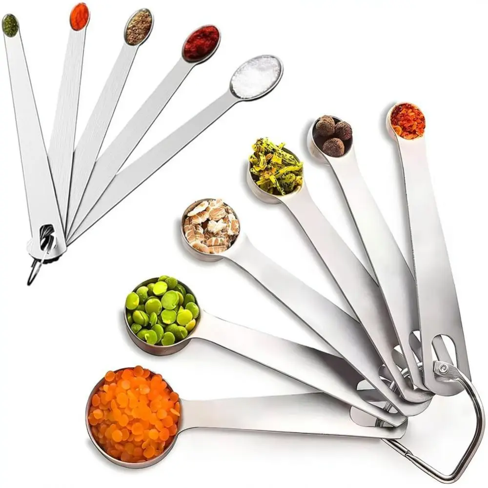 Durable Stainless Steel Measuring Spoons Set Kitchen Baking Utensils For Accurate Coffee Sugar Cooking Portion Control