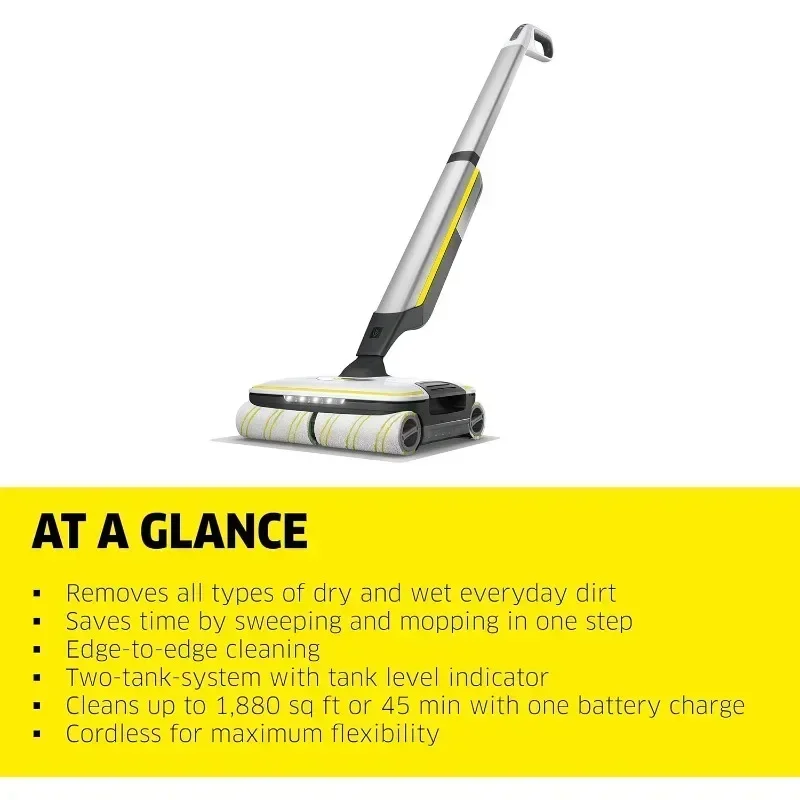 Electric Mop & Sanitize Hard Floor Cleaner - Perfect for Laminate Wood Tile Vinyl  Stone Flooring - Cordless home appliance