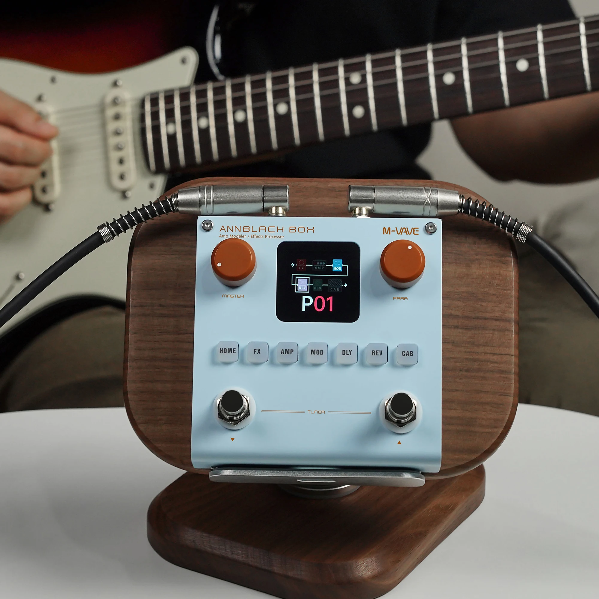 دواسات تأثير صندوق M-VAVE Ann للجيتار / معالج متعدد التأثيرات للجيتار الكهربائي باللون الأزرق #1