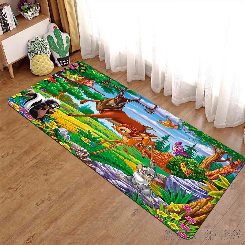 Cute Bambi Cartoon Rug Carpets 80x120cm Decor for Bathroom Kids Floor Mat Living Room Children's Bedroom Sofa