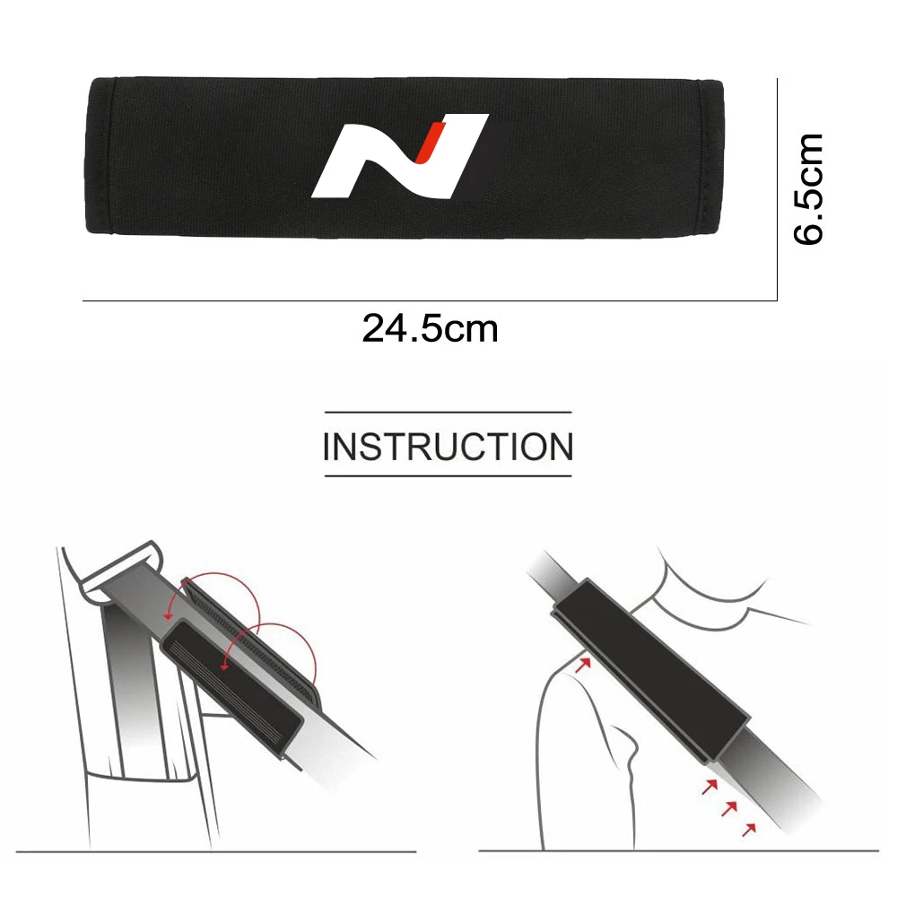 2PCS Car Seat Belt Protective Cover Pad Shoulder Cushion For Hyundai Tucson Creta l20 I30 Festback I30N Veloster Kona