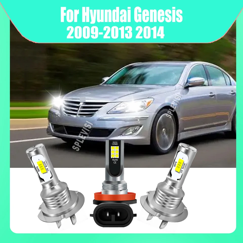 

H7 h7 H11 LED Headlight Bulbs High Low Beam Foglight Mini 1:1 Size Design For Hyundai Genesis 2009 2010 2011 2012 2013 2014