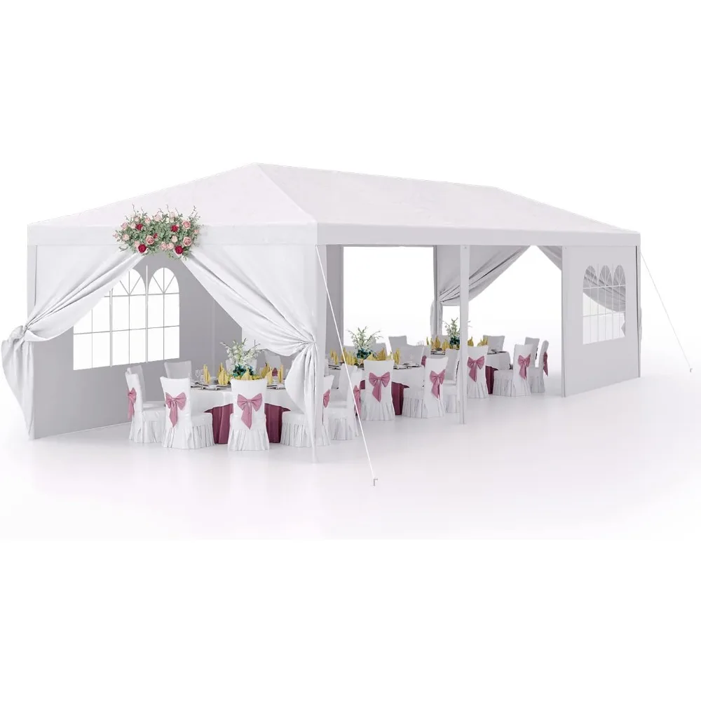 10'x30' Outdoor Party Tent, Heavy Duty Canopy Event Wedding Tent for Parties Backyard Patio,  wedding decoration