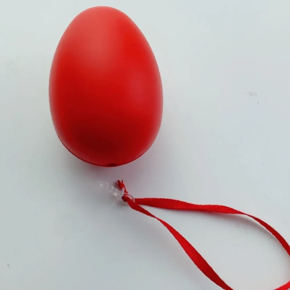 50Pcs DIY Paintable Easter Eggs Colorful Plastic Lightweight Plastic Fake Egg with Lanyard Handmade Easter Party Decoration