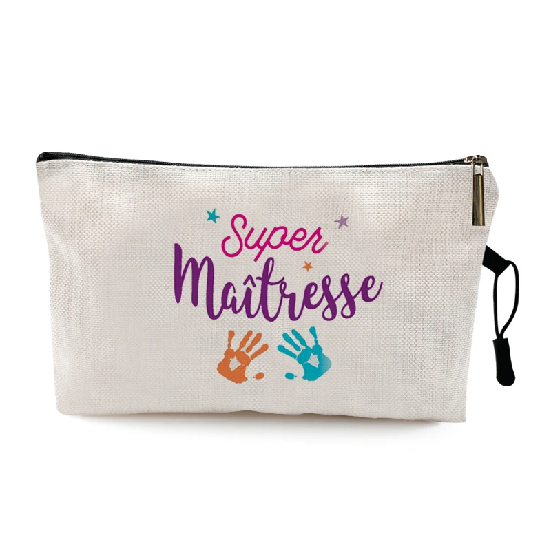 Super Atsem Maitresse Print Cosmetic Bag Women Neceser Makeup Bag Pencil CaseTravel Toiletries Organizer Pouch Gift