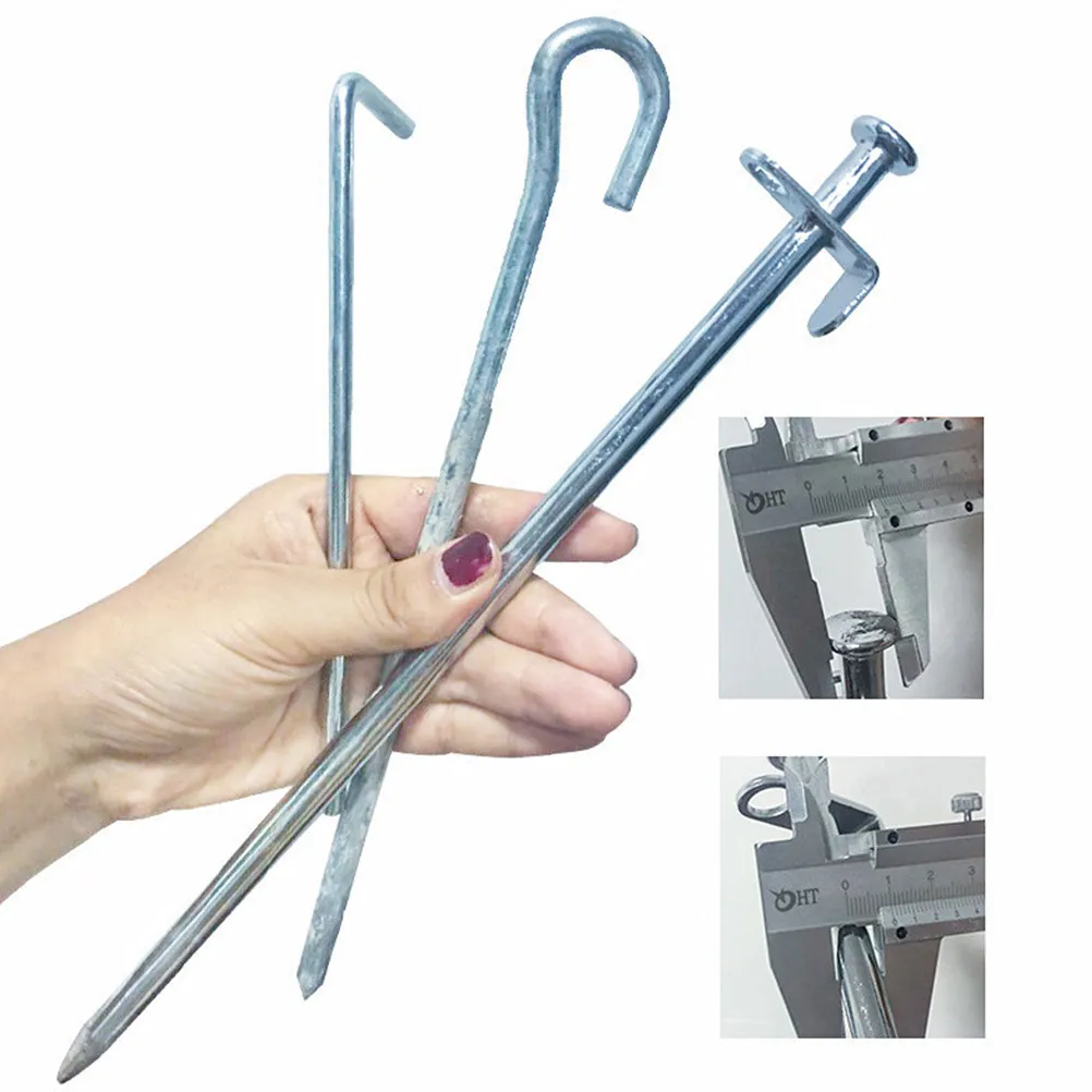 

4Pcs 4x30cm Steel Tent Pegs Anti-Rust Heavy Duty Ground Stakes for Tent Canopy Awning Outdoor Camping Gear Strong Hold in Grass