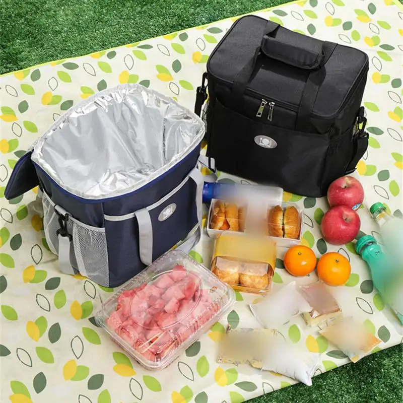 Outdoor Camping Picnic Bag Portable Lunch Bag Food Thermal Insulated Box Food Storage Bags Bento Pouch Dinner Container Handbag