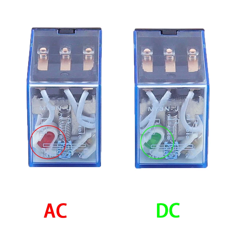 10Set MY3NJ HH53P 3NO3NC Relay With Socket Base Coil General DPDT Micro Mini Electromagnetic Relay Switch LED AC110/220V DC6/24V