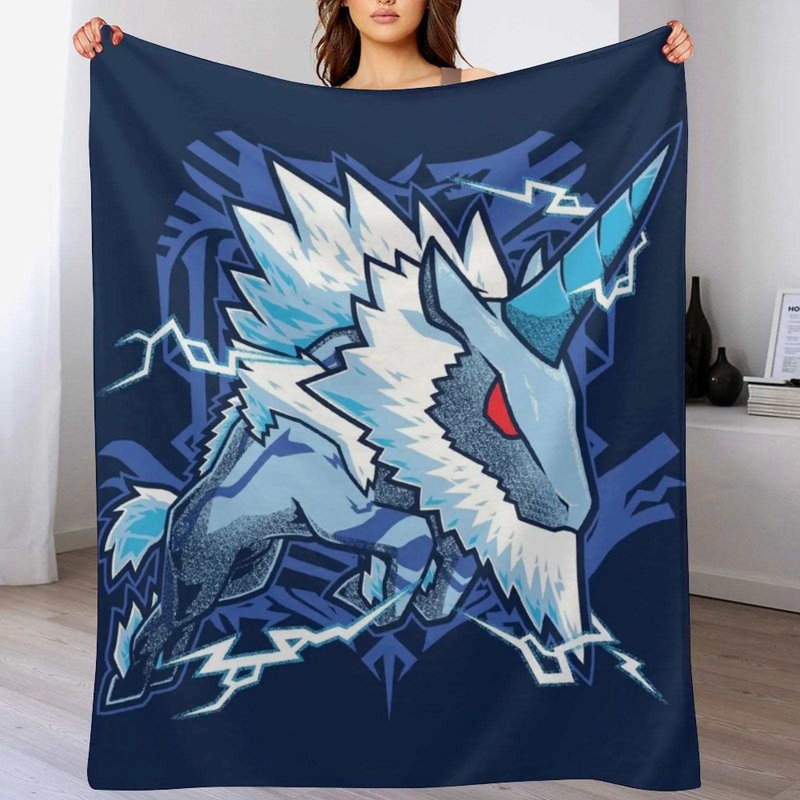 Kirin Monster Hunter Throw Blanket Long Lasting Soft Plush Blanket for Daily Use