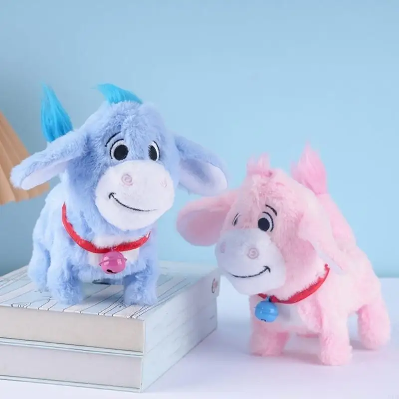 Interaktywne elektryczne pluszowe osły, które chodzi i mówi dla dzieci w wieku od 3 lat Miękka, realistyczna zabawka do zabawy w