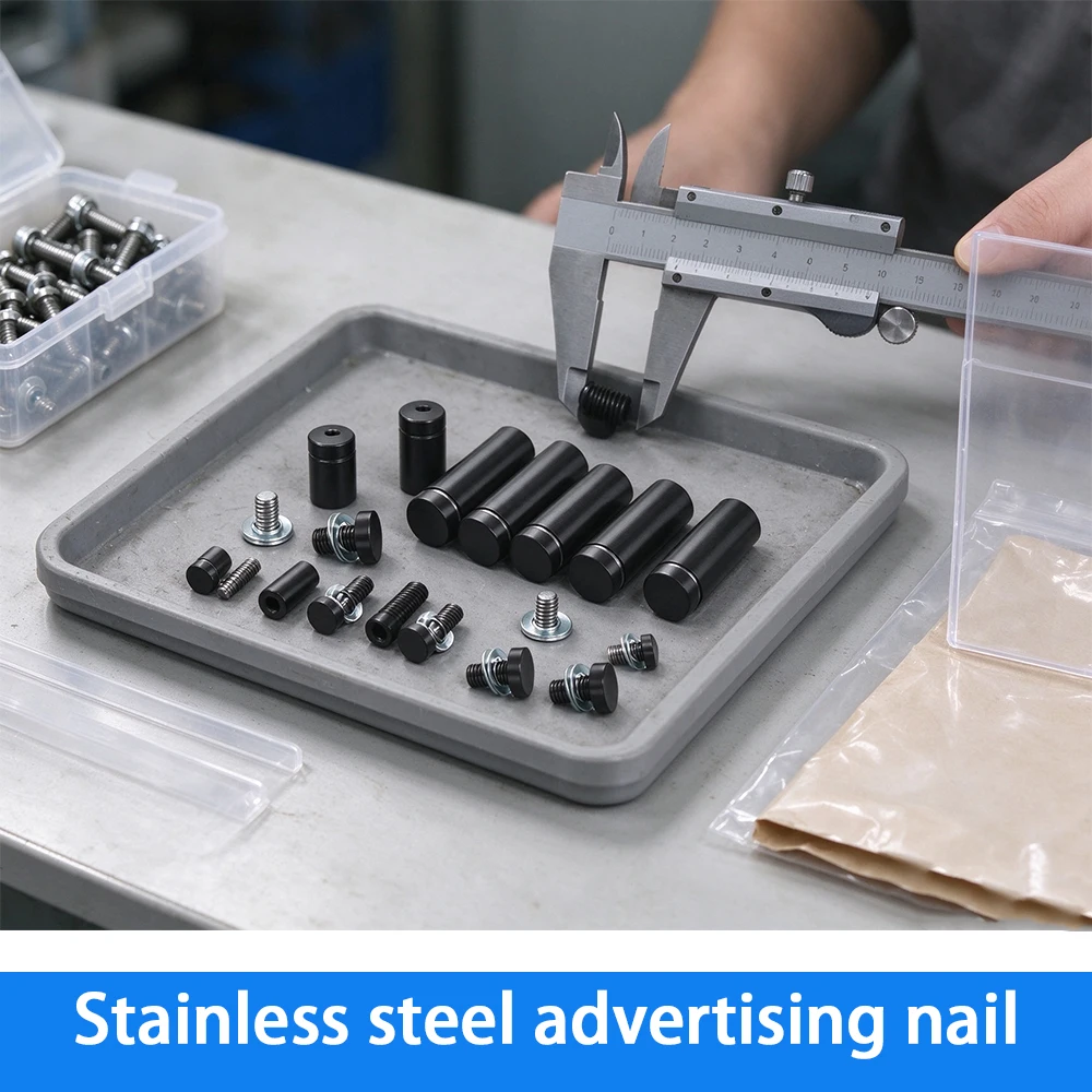 Dia 12/16/19/25MM Black Single Head Pin Stainless Steel Standoffs Pin Nail Billboard Fixing Screws Hardware Nail Glass Fasteners