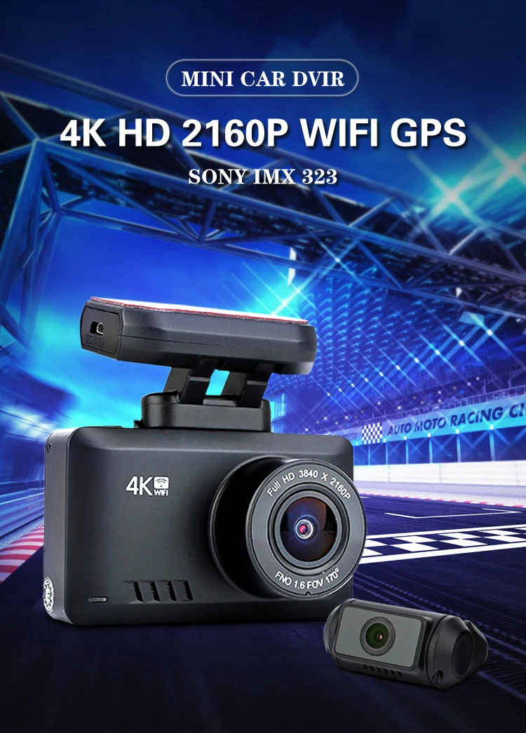 T8 Car GPS WIFI 2160P Dashboard Cam 1080P Rear G sensor Parking Traffic Event Data Recorder 4K Dvr Dashcam