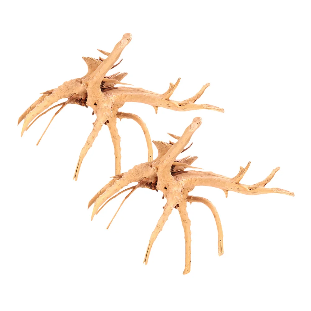 

2pcs Natural For Aquarium Realistic Craft Fish Tank Landscaping Reptile Tank Decor Spider Wood Ornaments