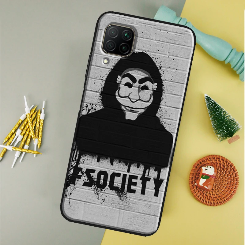 Mr Robot Fsociety Case For Huawei Honor 50 70 X7 X8 X9 P50 P30 Pro P20 P40 Lite Nova 9 P Smart 2019 Cover