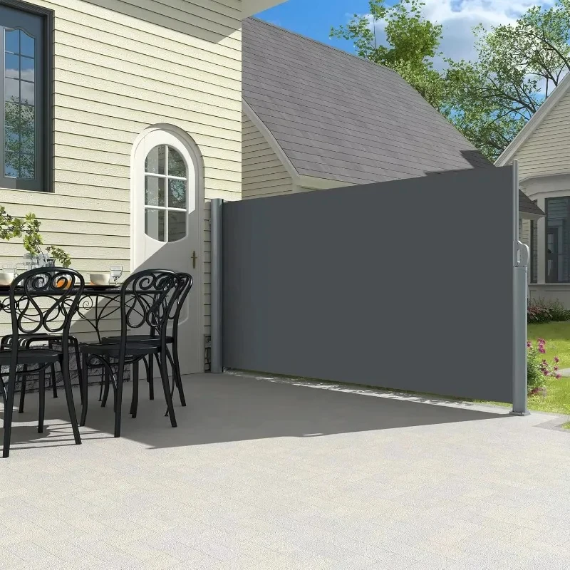 Two-piece aluminum courtyard awning retractle