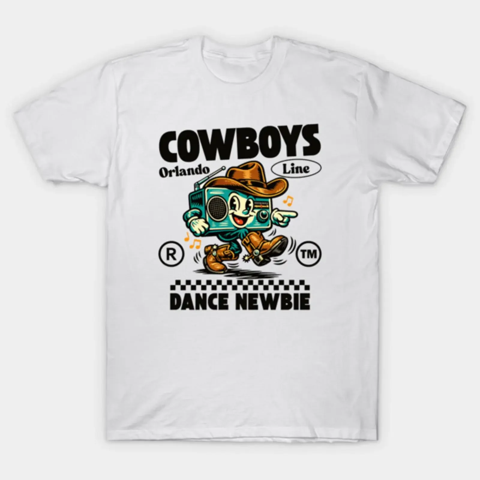 Cowboys Orlando line T Shirt vintage Washed Unisex fashion Slightly Breathable Casual designer clothes Top For Everyday Wear