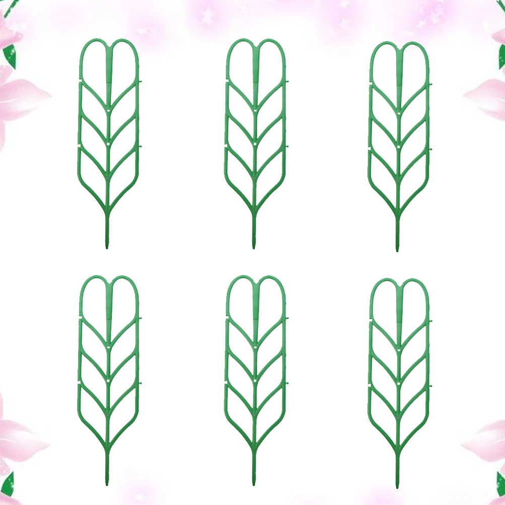 

6 шт. решетка для цветов в форме листа, садовая решетка для горшечных растений, поддержка восхождения, лозы, овощи, розы, огурцы, жасмин