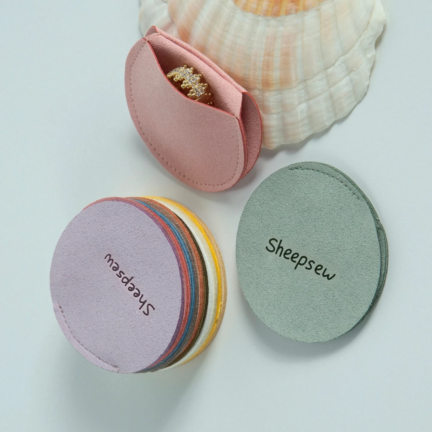 

50sets Personalized Microfiber Jewelry Pouch: Custom Logo Envelope Bag (7x7cm)