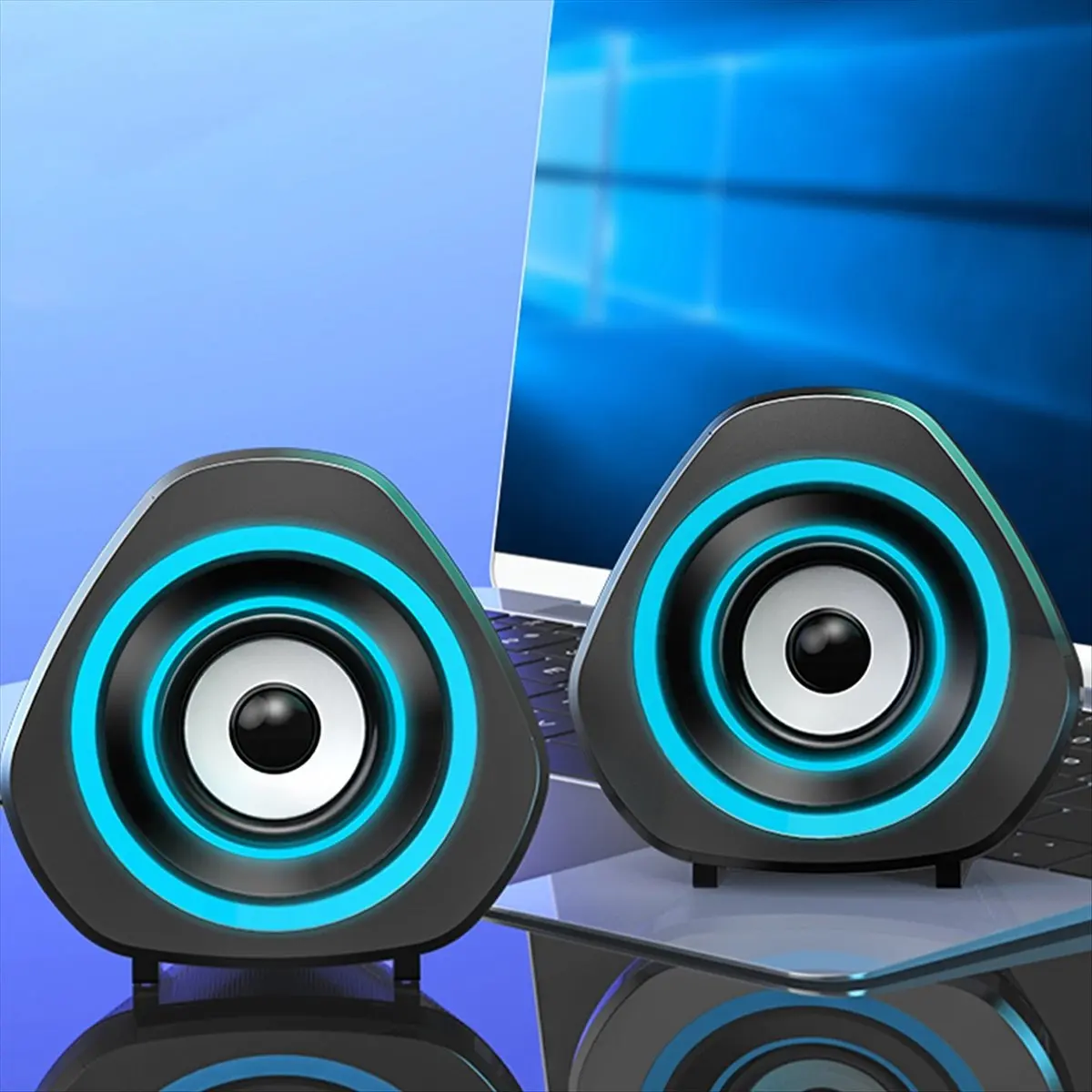 

Stable- Computer Speakers,USB-Powered PC Gaming Speakers for Desktop Computer Laptop and Phone USB 3.5mm Aux Input A