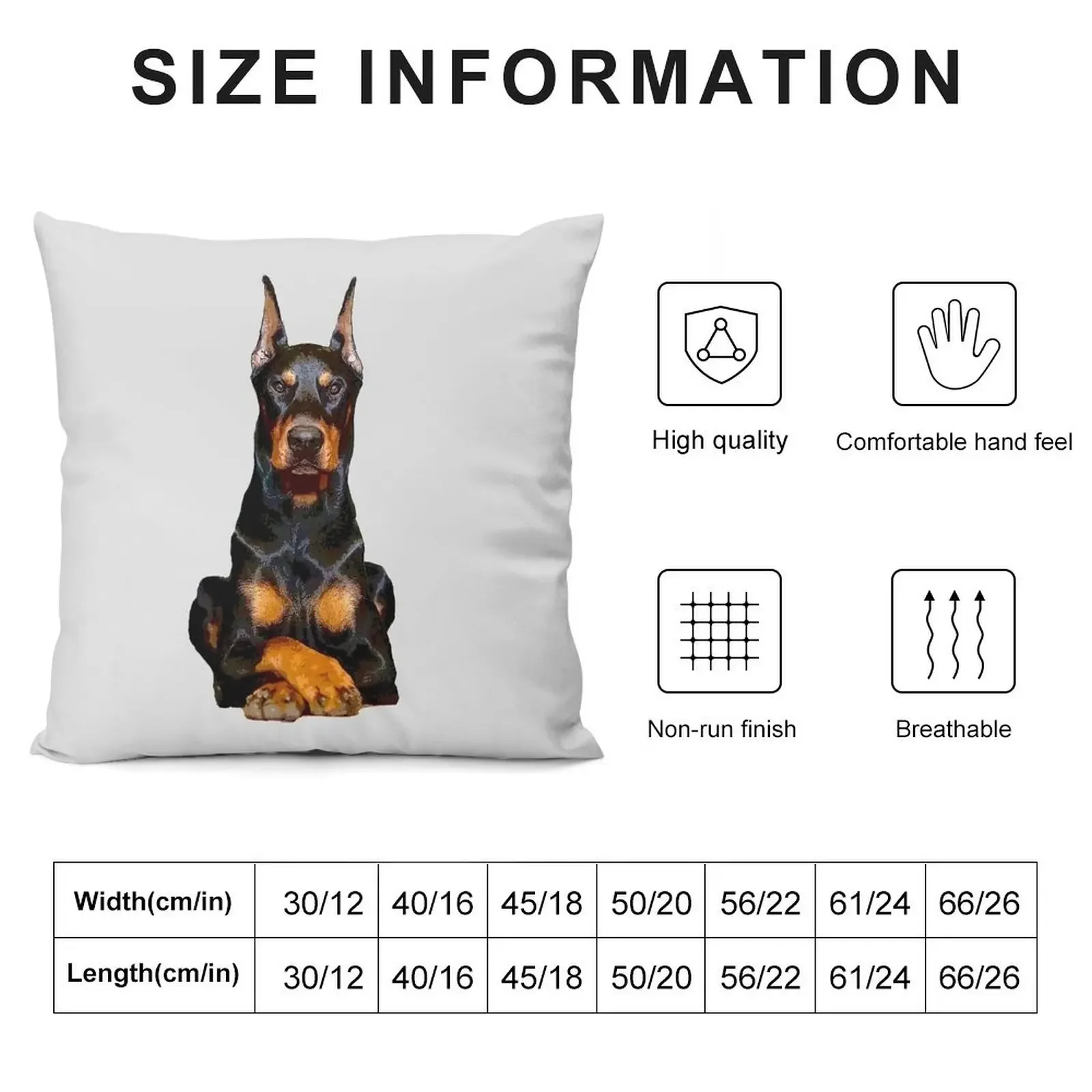 Doberman Guards Me - Dobermann Pinscher Dog Throw Pillow Room decorating items Pillowcases For Pillows Christmas Pillows pillow